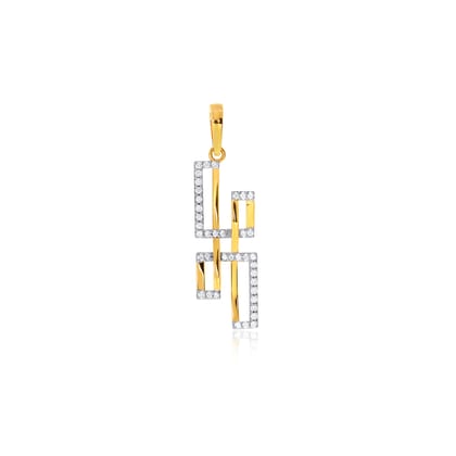Senco Gold Double Glamour Diamond Pendant (1.5 gram / 0.22 Ct / HI-SI / 18K Yellow Gold)