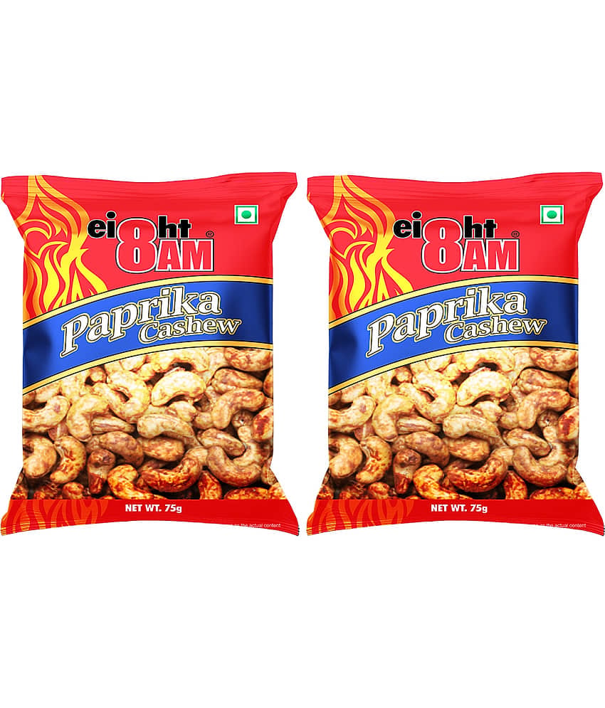 8AM MASALA CASHEWS Paprika 75g Pack of 2
