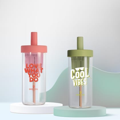 Star | BGL 1024 | Set of 2 | 650 ml-Peach & Light Green