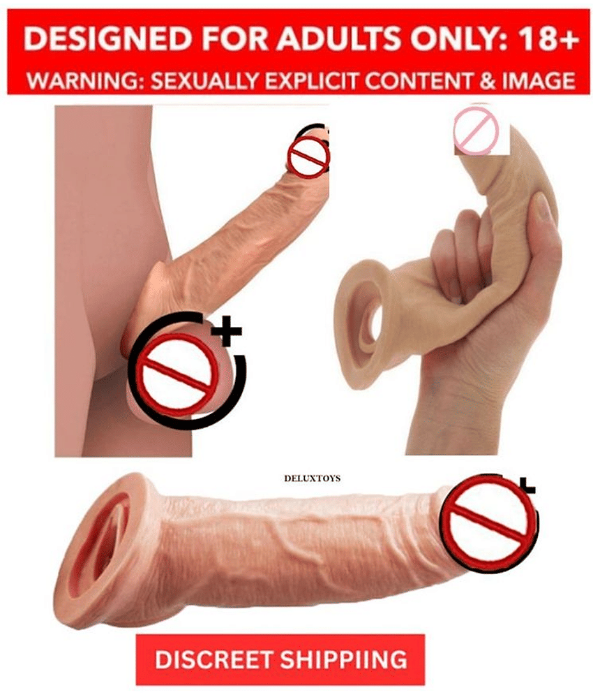 9 inch Double Hole Jumbo Penis Sleeve With 2 Inch Length Extension And 1cm Girth Increase