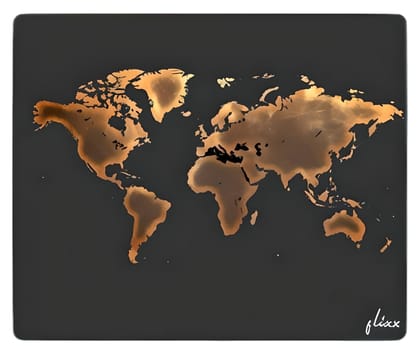 Flixx Computer Laptop Non-Slip Rubber Mousepad (3 mm )-World Map