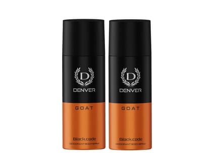 Denver G O A T Black Code, Long Lasting Deodorant Spray For Men -150ml Each (Pack of 2) Denver G O A T Black Code, Long Lasting Deodorant Spray For Men -150ml Each (Pack of 2)