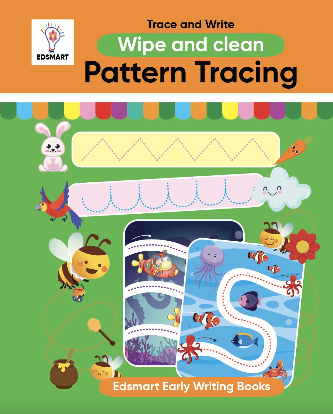 Edsmart Wipe and Clean: Reusable Pattern Tracing Book - Pre-Writing Pattern tracing | Best Pencil Control Tracing Book for Kids with FREE Pen Included [16 pages] [Paperback] EDSMART EDU SERVICES PRIVATE LIMITED and MANASA R