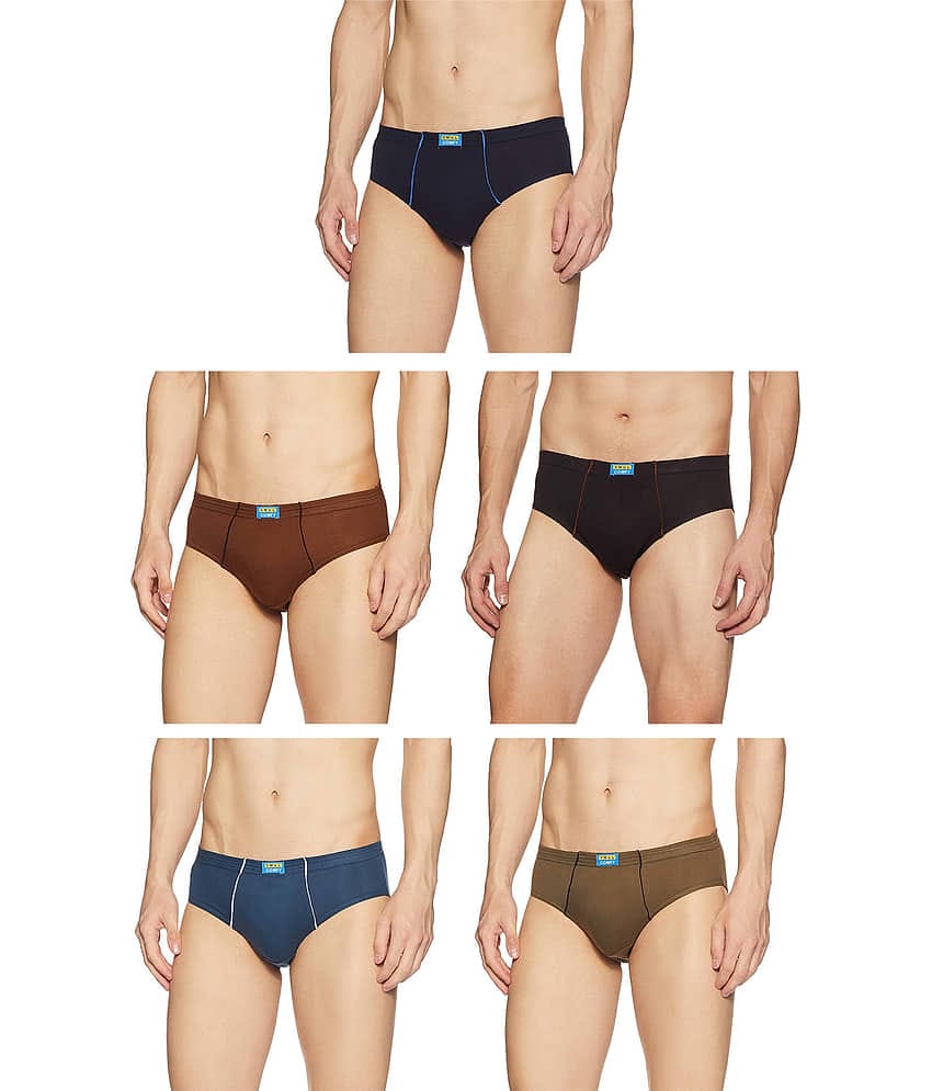 Amul comfy Multicolor Cotton Men's Briefs ( Pack of 5 )