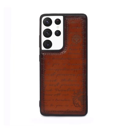 Samsung S22 Ultra Mobile Cover Tan Darker Scritto Laser by Brune & Bareskin-S23 ULTRA