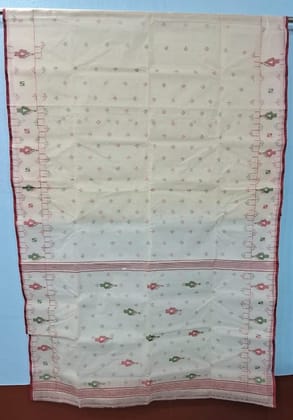 Handloom Bengal Tangail Saree | Off White