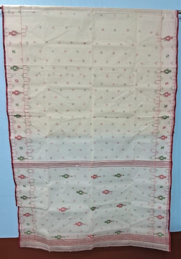 Handloom Bengal Tangail Saree | Off White