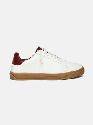 ZOL VIII - BURGUNDY - White Two-Tone Classic Leather Sneakers-6