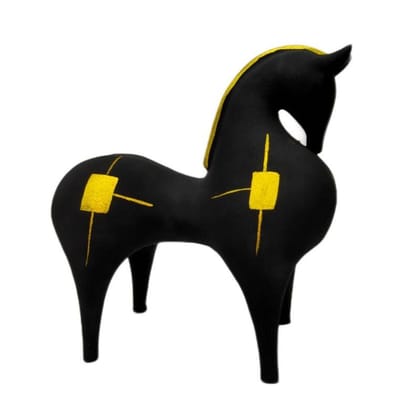ALSEN HORSE HAND MADE SCULPTURE-Designer Black