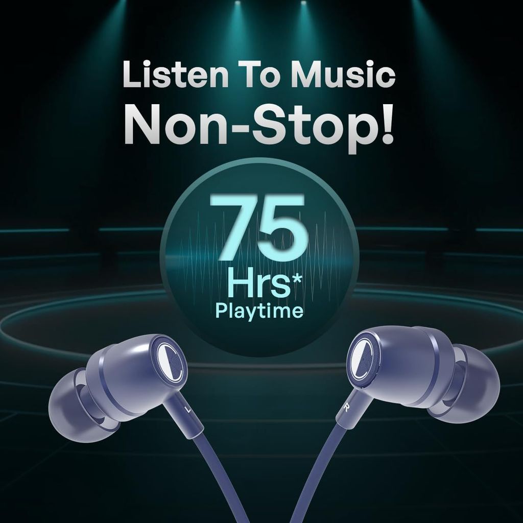 Cellecor BT-2 Waterproof Wireless Headphone with Big 75 Hours Playback time, Bluetooth V5.0, Voice assitance and Noise cancelation with inbuilt mic