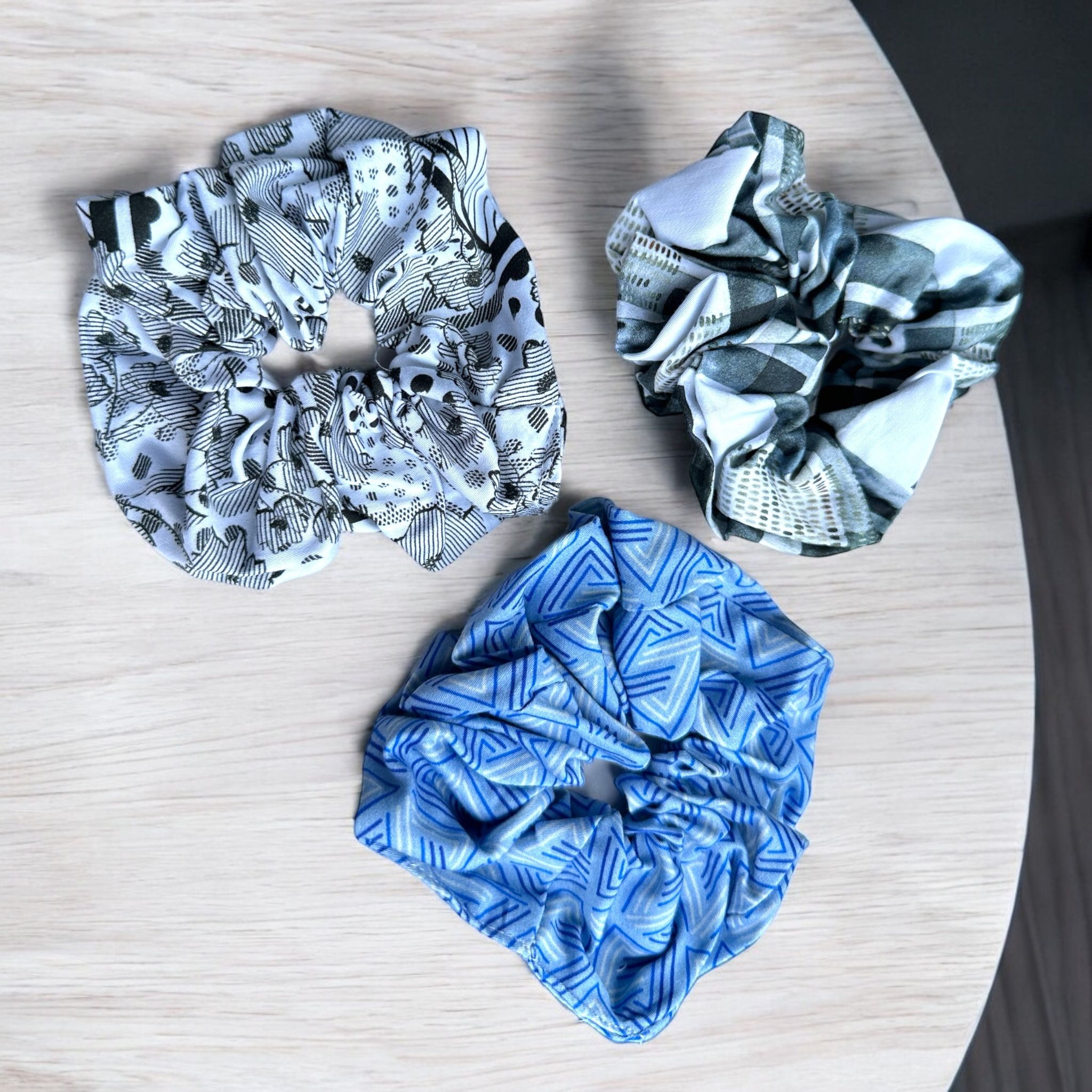 Bluish Vibes - Hair Scrunchies (Pack of 3)