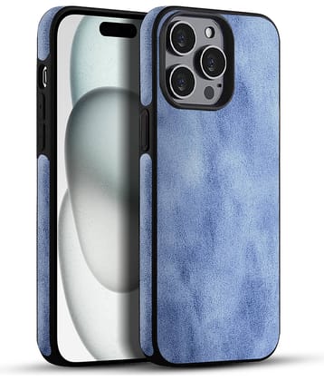 BIG WINGS Blue Printed Back Cover Artificial Leather Compatible For Apple iPhone 13 Pro Max ( Pack of 1 )