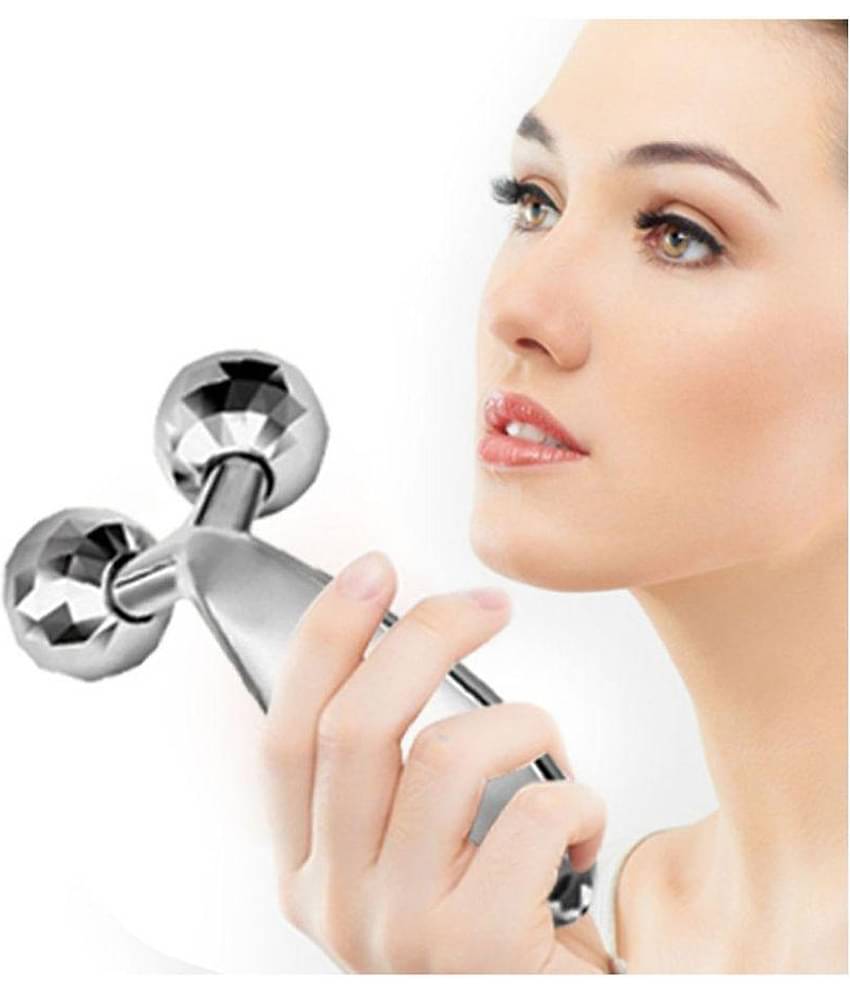 KALOPSIA INDUSTRIES Face Roller 3D Y Shape Aluminium Big Roller Microcurrent MASSAGER