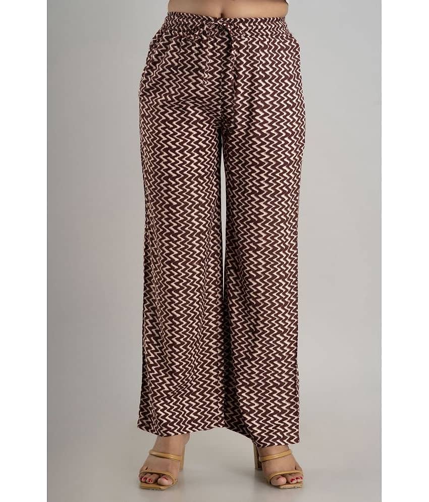 MAUKA - Brown Rayon Straight Women's Palazzos ( Pack of 1 )