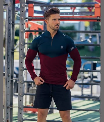 ENITOR Men Polyester Regular Fit Printed T-Shirt ( Teal Blue )