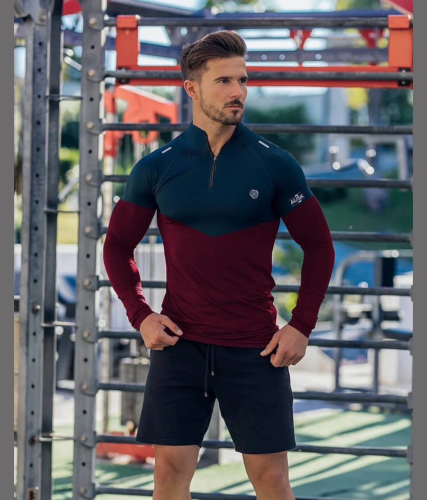 ENITOR Men Polyester Regular Fit Printed T-Shirt ( Teal Blue )