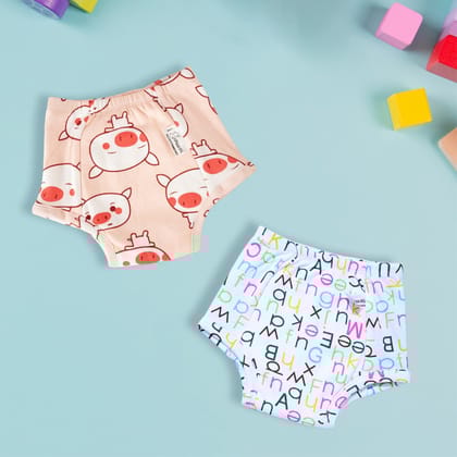 Potty Training Pants Kindergarten Tales & Pig Print - Pack of 2-Size 0 (9-12 Months) / 2