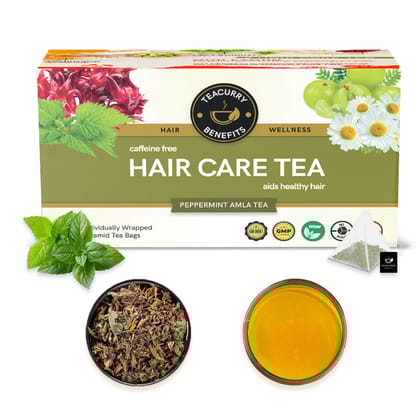 TEACURRY Hair Care Tea (1 Month Pack | 30 Tea Bags) - Helps with Hair Growth, Shine, Repair & Strength