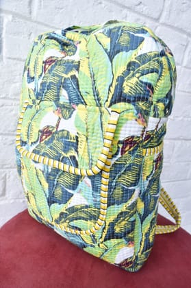 Banana Leaf Print Backpack: Hand-Blocked Beauty Banana Leaf Print Backpack: Hand-Blocked Beauty