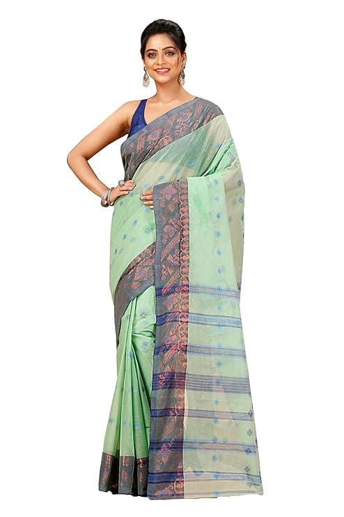 Tant Story Women's Traditional Bengal Tant Handloom Pure Cotton Tangail Saree