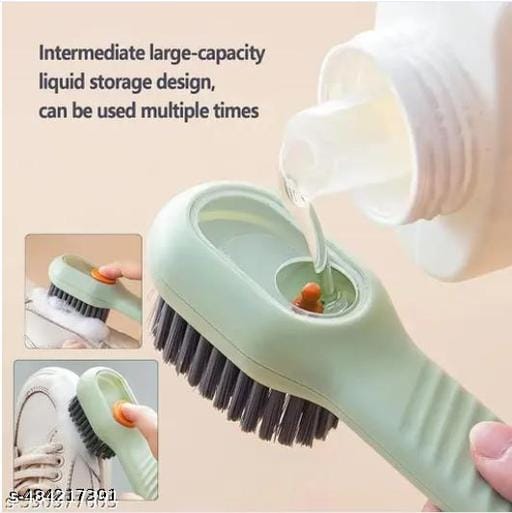 Liquid adding soft fur cleaning brush multifunctional shoe brush long handle liquid adding cleaning brush clothes cleaning tools
