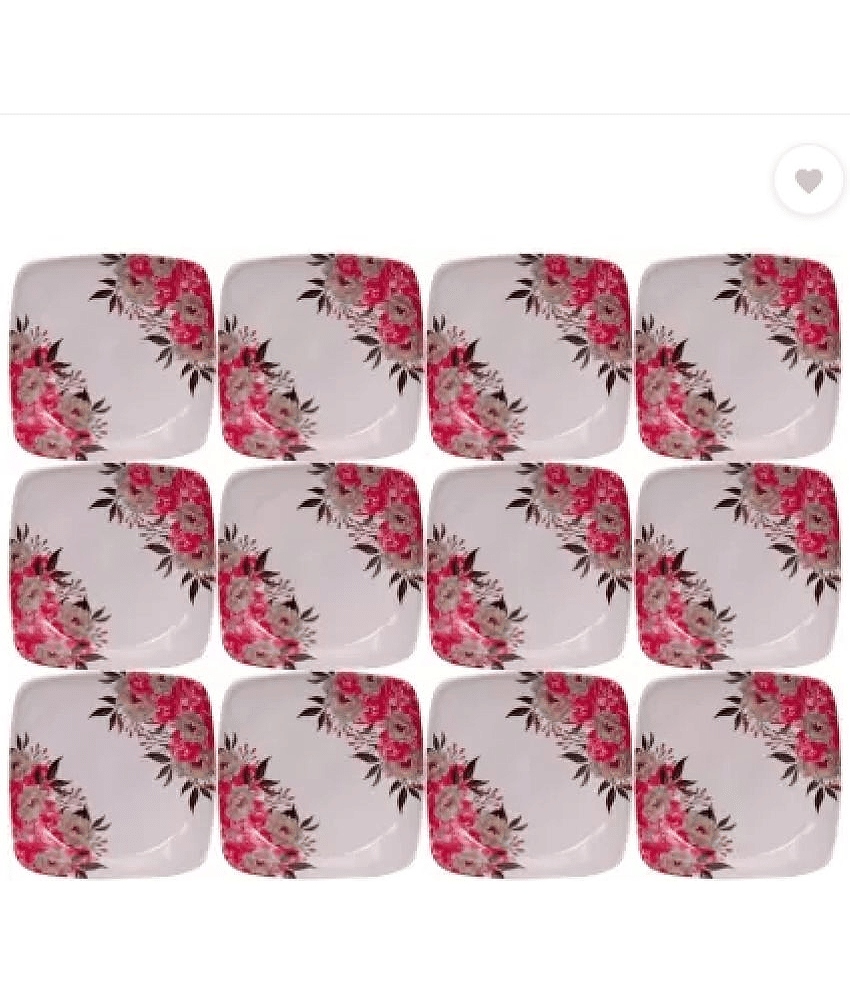 Carnival 12 Pcs Melamine Multi Color Half Plate