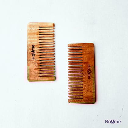 Neem Wood Shampoo Comb - Anti Dandruff & AntI Hair Fall | Pack of 2