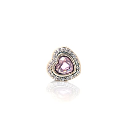Pink Heart | 925 Silver charms for Bracelets / Chain-Free / Silver / Modern