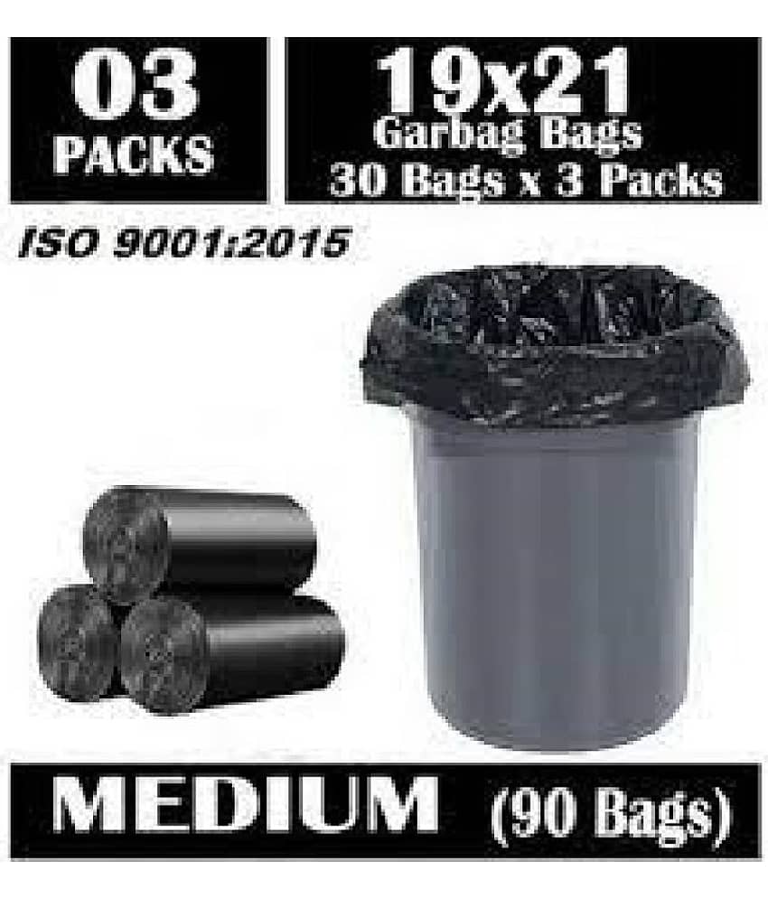 Slings Kitchenware Black Plastic Garbage Bag Pack of 3