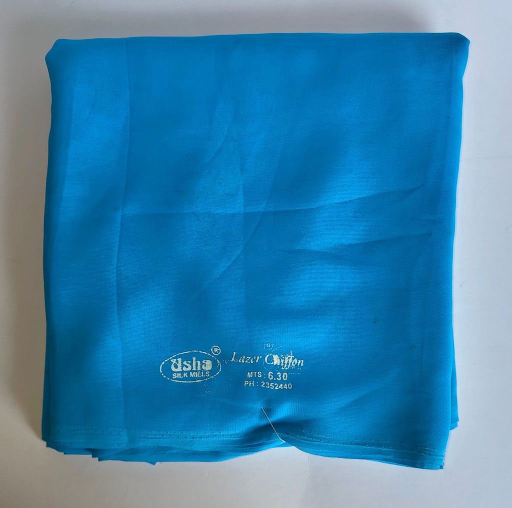 Buy Usha Lazer Chiffon Fabric, 6.30 Mts, Blue Color at Best Price in India | Usha Silk Mills
