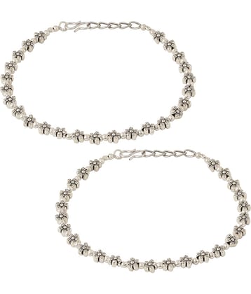 VIRAASI - Silver Anklets ( Pack of 2 )