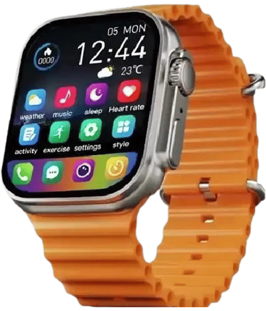 cadnut LCD BT Calling Smart Watch with Strap Upto 5-10 days Backup ( Orange )