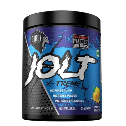 Gibbon Nutrition Jolt Xtreme Pre workout, 25 servings-Mango