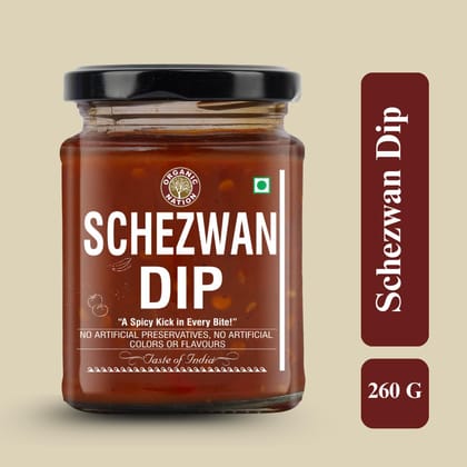 Organic Nation Schezwan Dip | Homestyle Made with Red Chillies, Garlic & Aromatic Spices | No Added Preservatives, No Artificial Flavours | Traditional Recipe, 260g