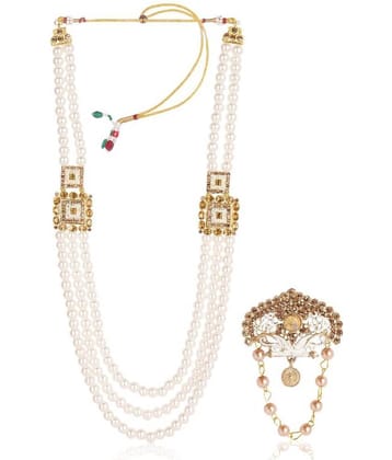 Wedding Groom Mala & Brooch Set for Men