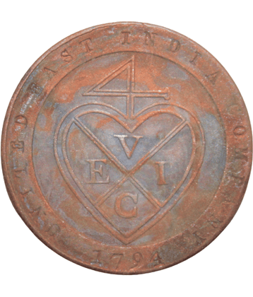 newWay - 1/48 Rupee 1794 East India Company Rare old Coin 1 Numismatic Coins