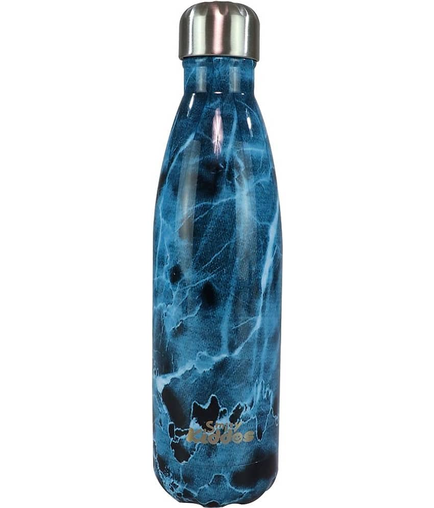 Smily Kiddos - Steel water bottle - Marble print Blue Blue Water Bottle 500 mL ( Set of 1 )