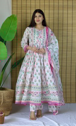 Blush Bloom Anarkali Suit-S