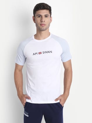 Mens Premium Cotton Printed Colourblock Half Sleeve T-Shirts-L-42