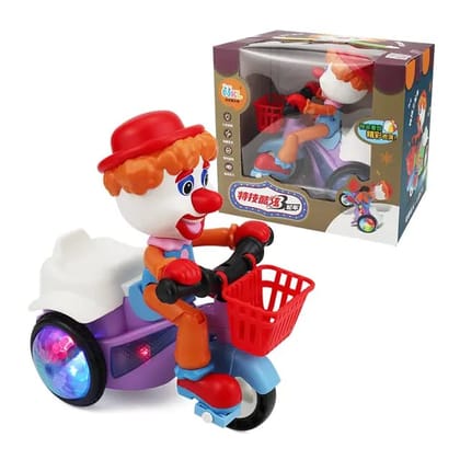 New Dynamic Musical & Colourful Lighting Clown Tricycle Kids Toy / Stunt Tricycle