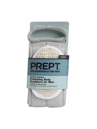 PREPT Natural Loofah Exfoliating Body Scrubber, Back Scrubbers (2 Pack), Loofah Back Scrubber for Shower, for Face and Body