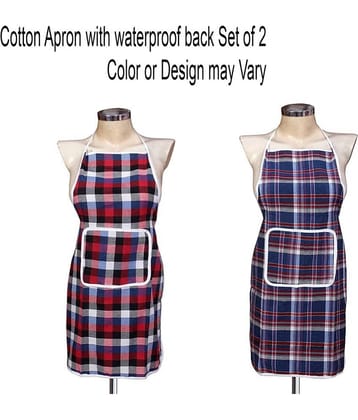 Aazeem Set of 2 Multi Checks Cotton Apron