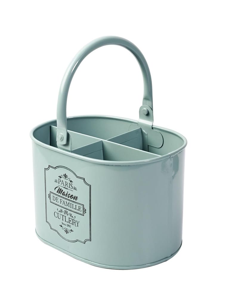 Metal Cutlery Holder - Green