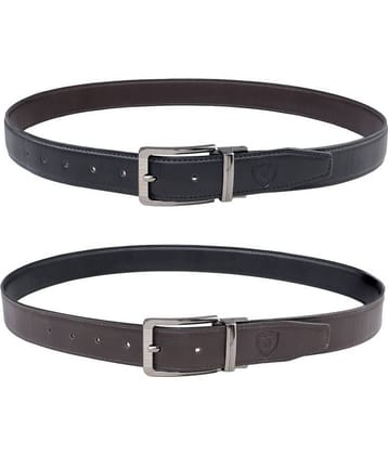 Keviv - Multicolor Leather Men's Reversible Belt ( Pack of 1 )