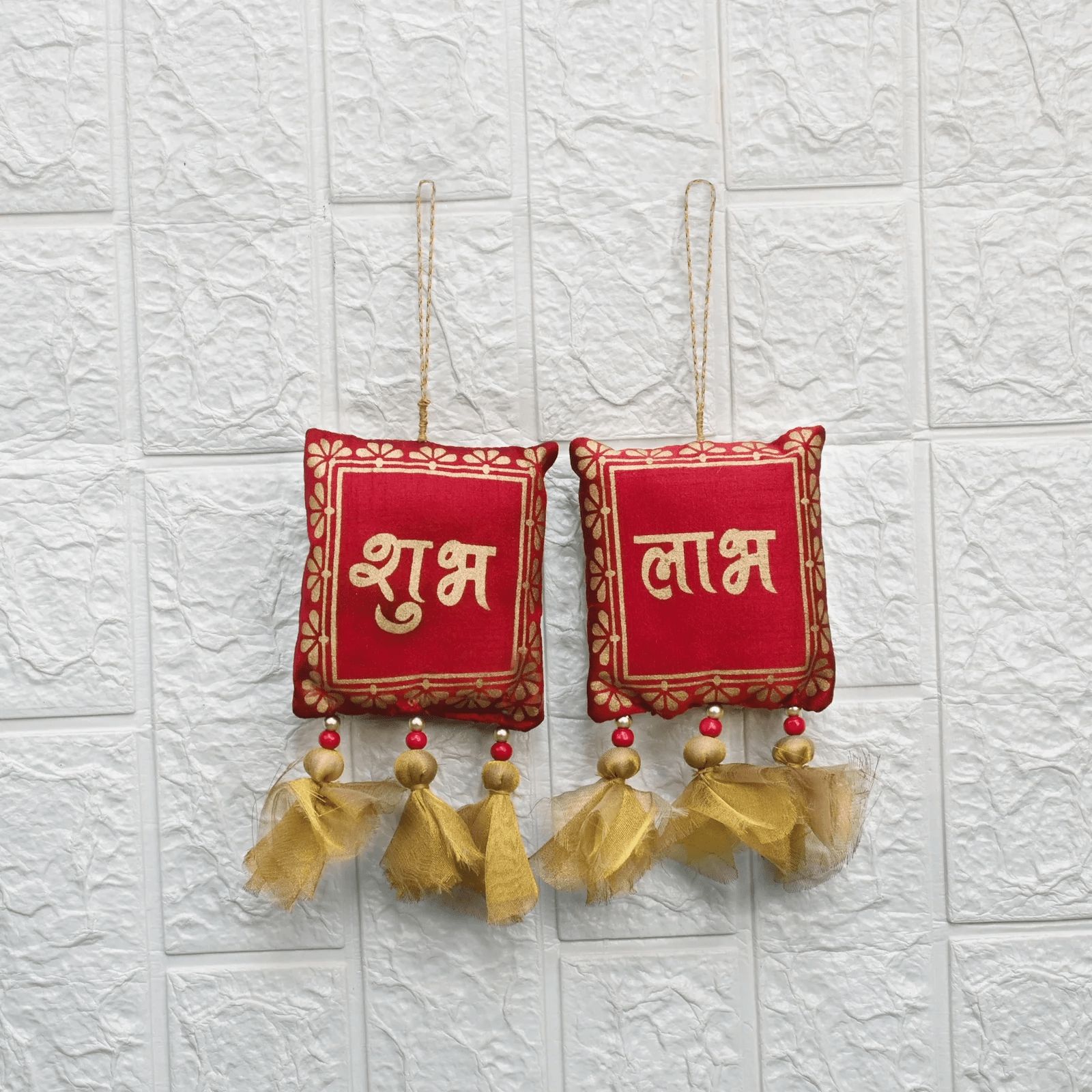 The Mohraj Sustainable Shubh Labh Hangings Red