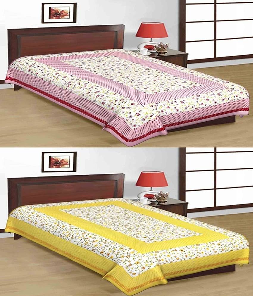 Uniqchoice Cotton Double Bedsheet ( Multi )
