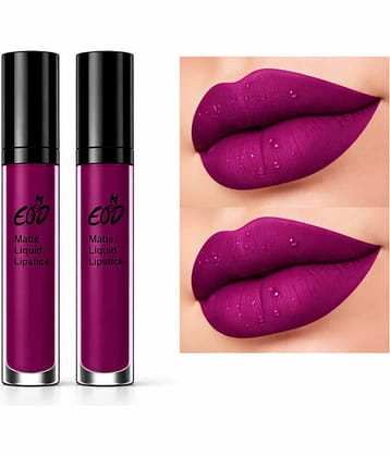EOD Purple Matte Smudge Free Liquid Lipstick ( Pack of 2 )