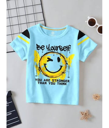CODEZ Pack of 1 Boys Cotton Blend T-Shirt ( Sky Blue )