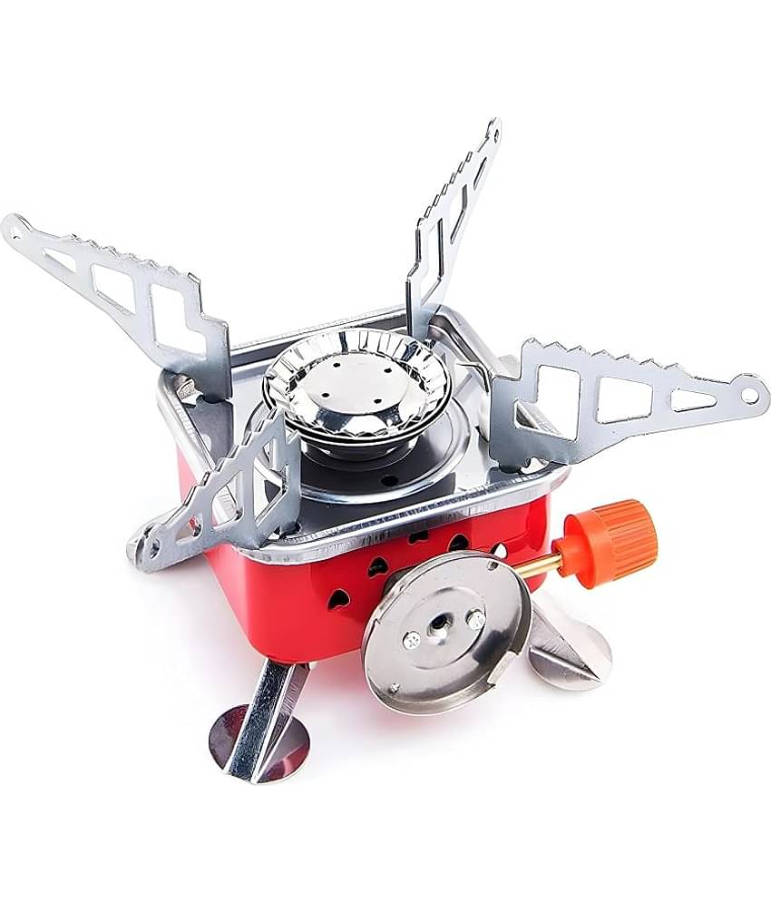 RAMDEV ENTERRPSIE Camping Stainless Steel Gas Stove Ultra Light Folding Furnace Outdoor Metal Camping Gas Stove Picnic Cooking Gas Burners Folding Stove With Storage Bag (Multi).