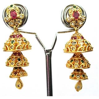 S L GOLD 1 Gram Micro Plated Ramba Earring E13